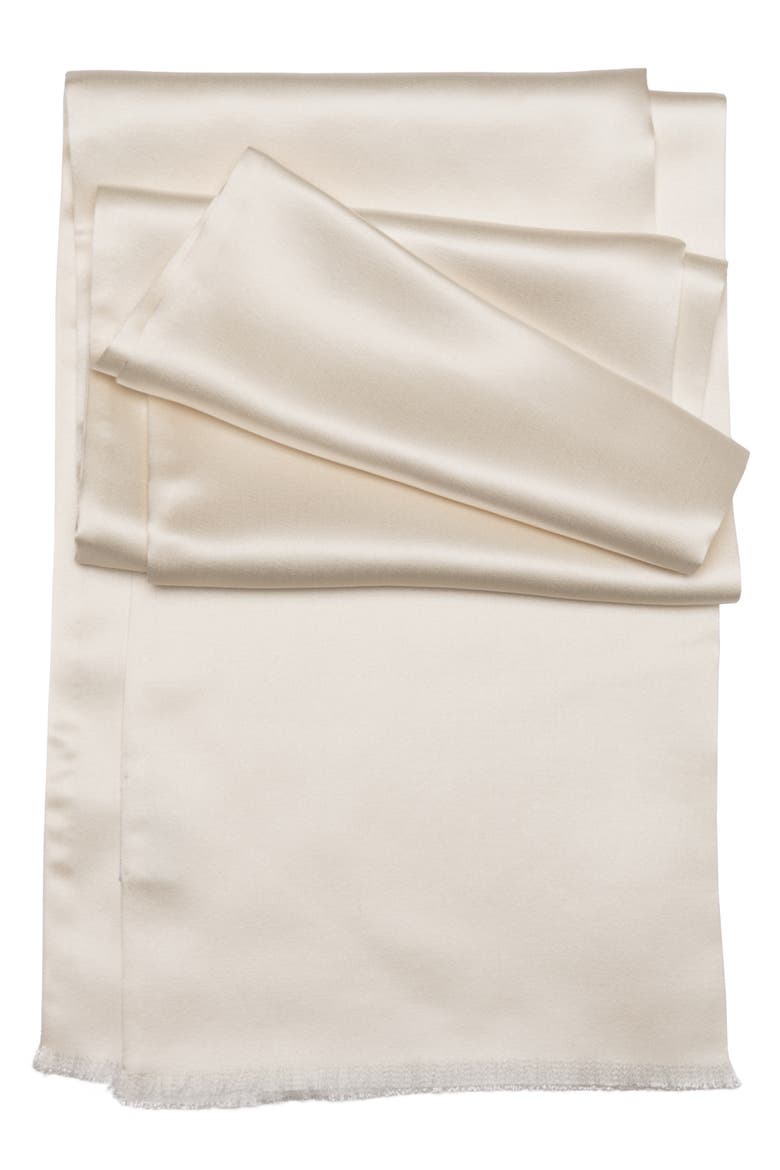 La Scala - Silk Opera Scarf for Men, Main, color, White