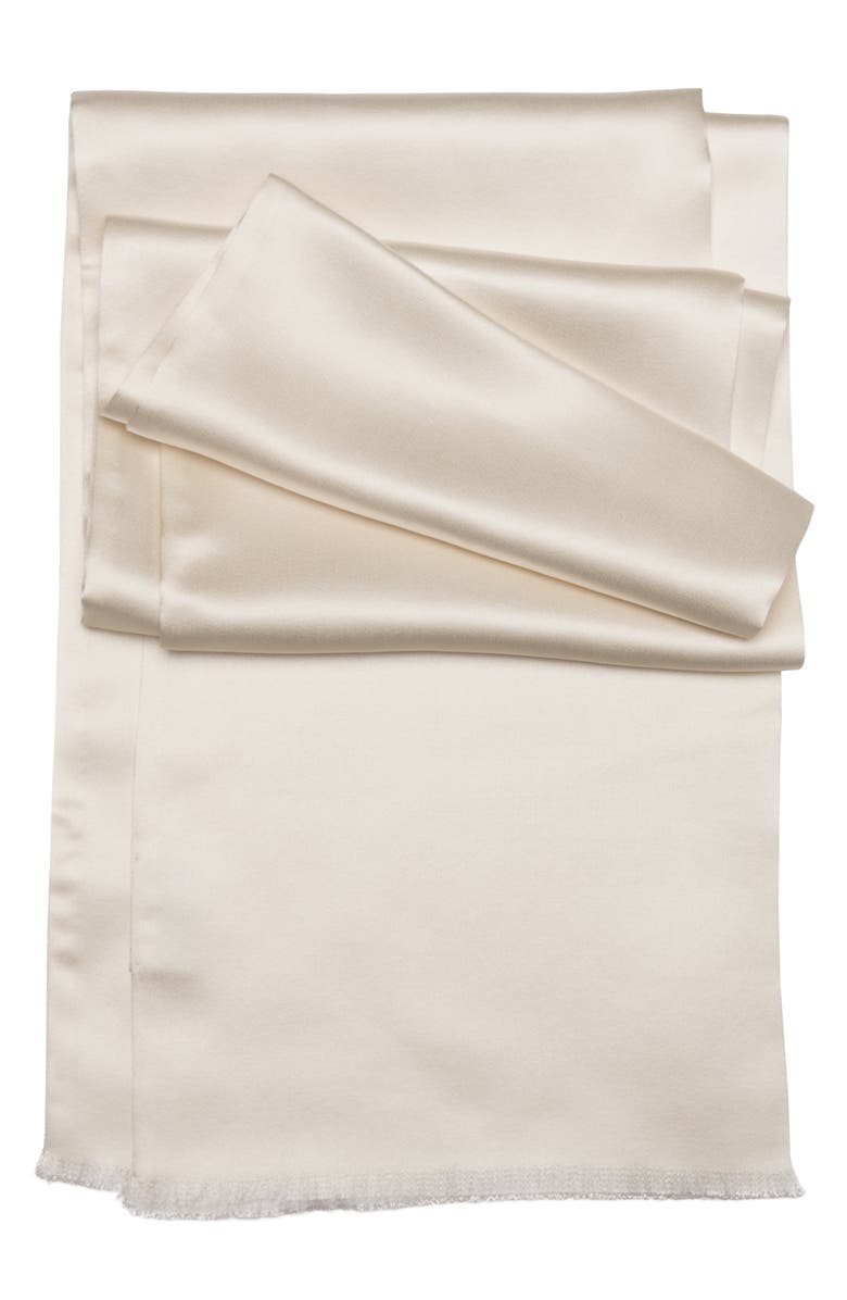 Elizabetta La Scala - Silk Opera Scarf for Men, Main, color, White
