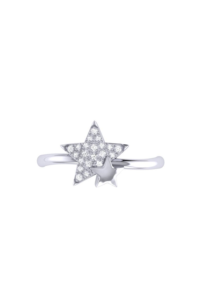 LuvMyJewelry Dazzling Starkissed Duo Sterling Silver Diamond Ring, Alternate, color, 
