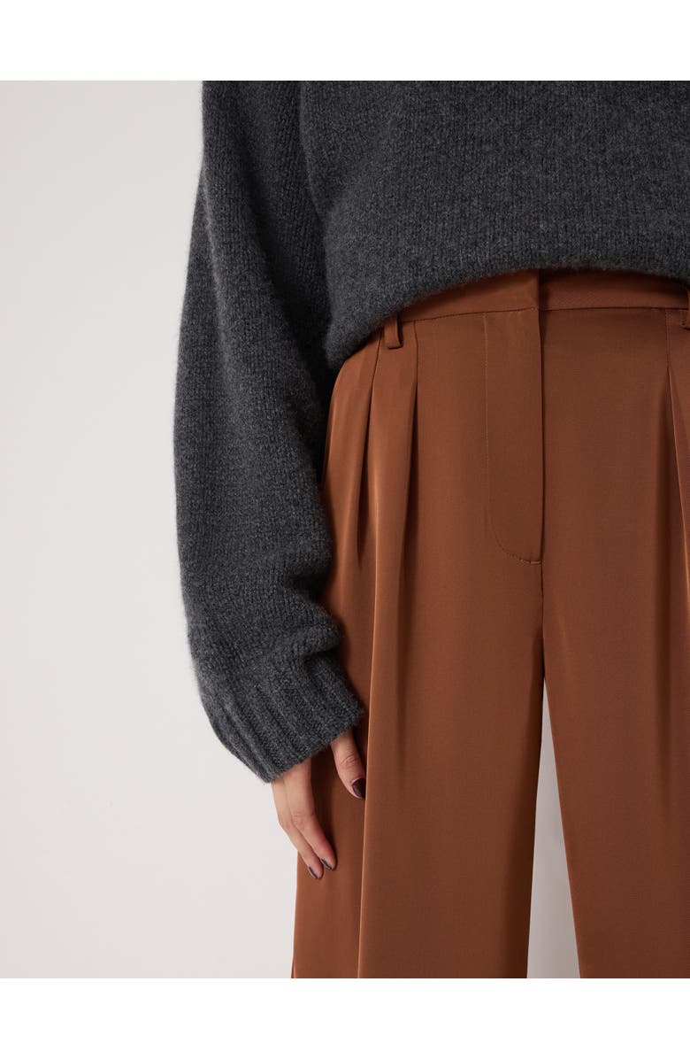 Hush Lya Satin Twill Wide Leg Pants, Alternate, color, Toffee Brown