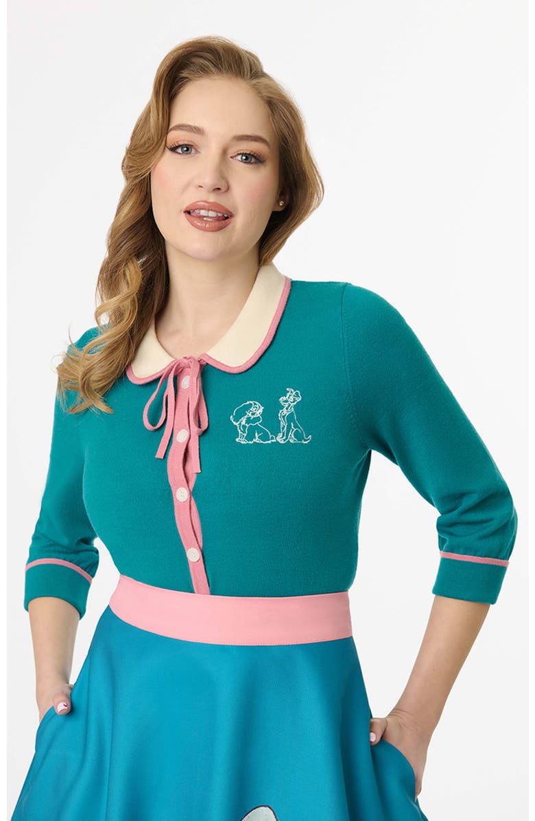 Unique Vintage Embroidered Cardigan, Main, color, Teal