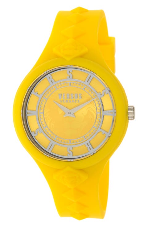 Versace Silicone Strap Watch, 39mm & Zip Case