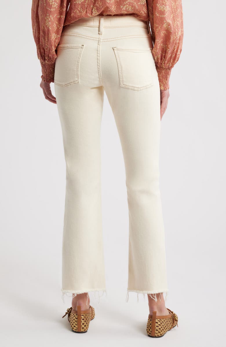 Treasure & Bond Frayed Mid Rise Kick Flare Jeans, Alternate, color, Ecru