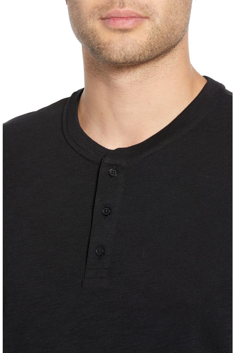 Slim Fit Slub Knit Henley, Alternate, color, BLACK