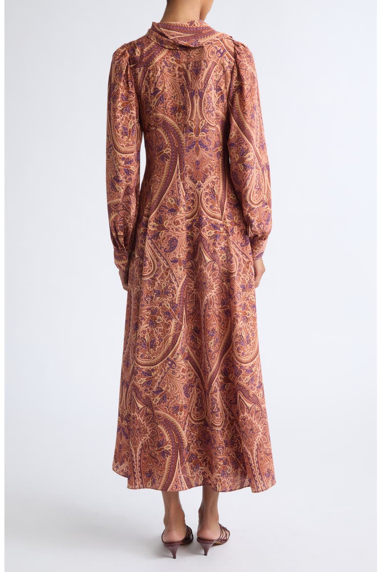 Sabrina Silk Midi Dress, Alternate, color, ROSETTE