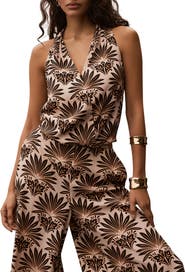 MINT VELVET Sunset Palm Halter Top