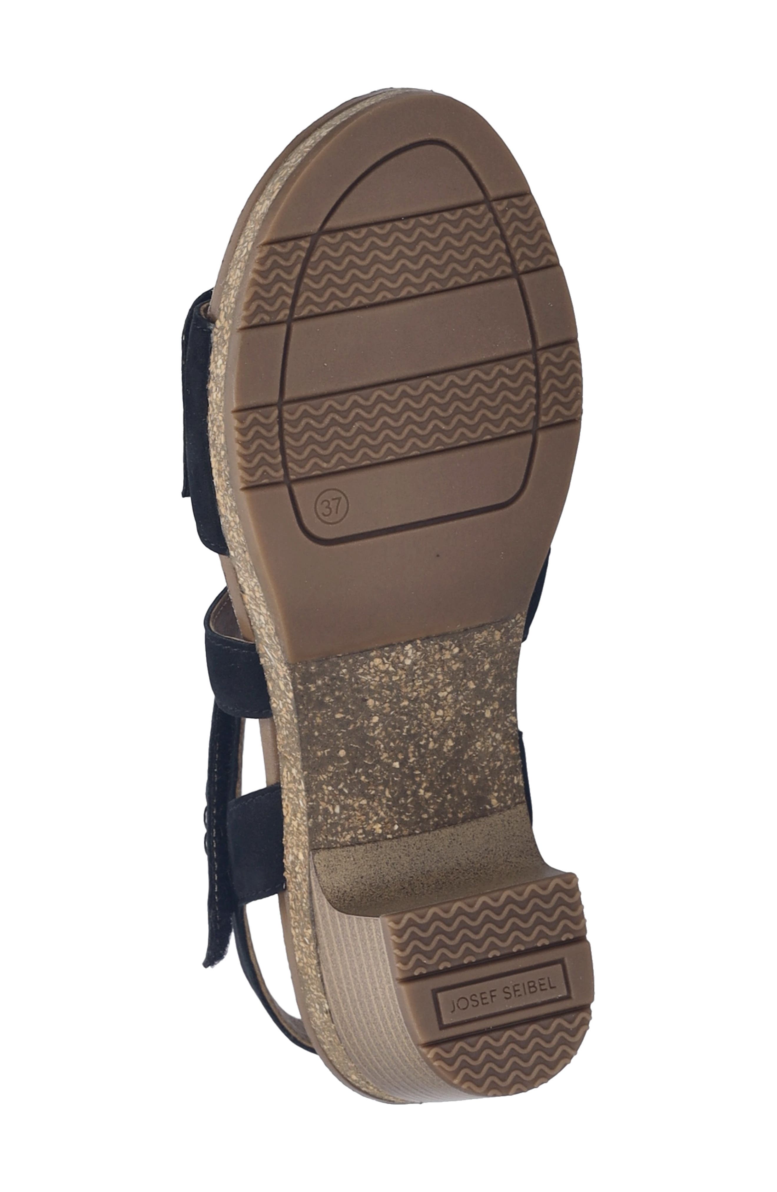 Josef Seibel Grace Ankle Strap Block Heel Sandal, Alternate, color, Black