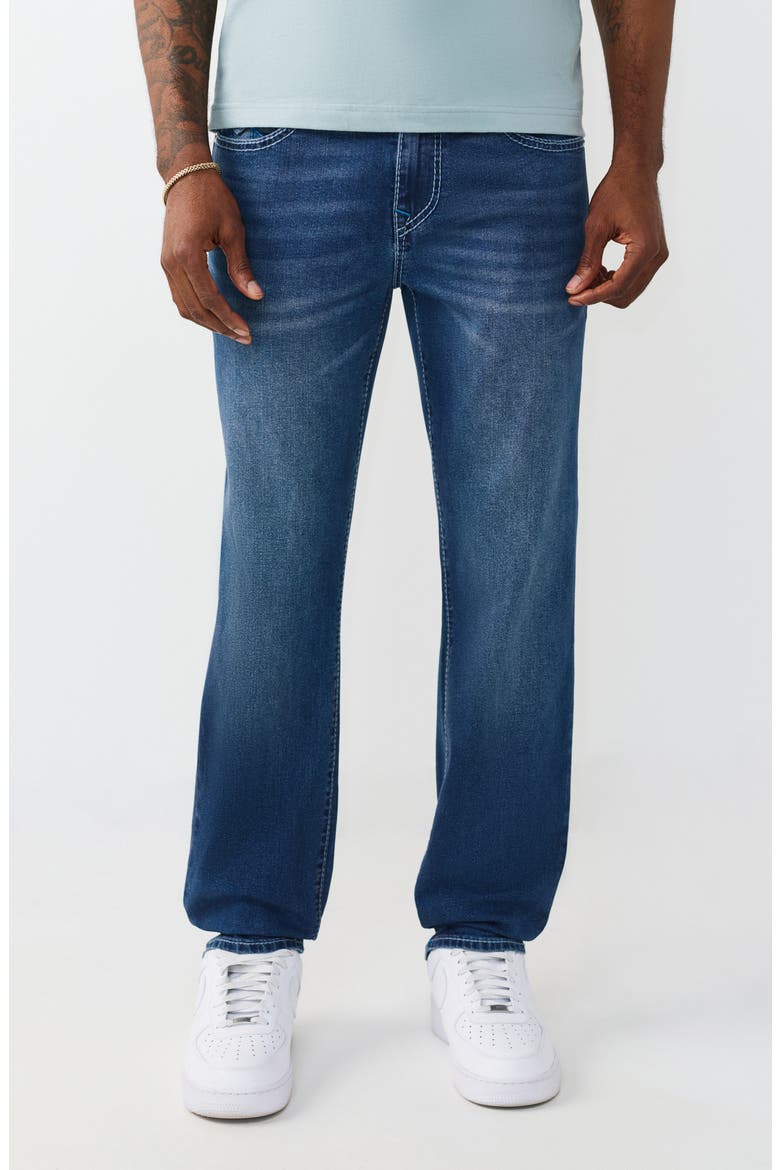 Geno Button Flap Pocket Slim Jeans, Main, color, MEDIUM BLAZE