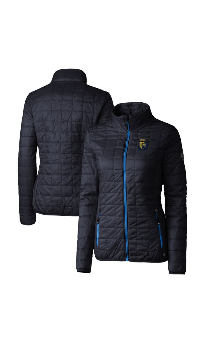 Cutter & Buck Women's Cutter & Buck Navy FIU Panthers Vault Rainier PrimaLoft Eco Insulated Full-Zip Puffer Jacket, Main, color,