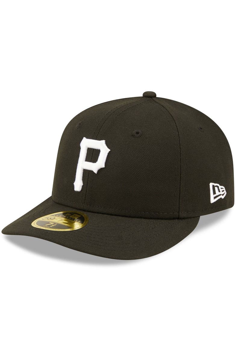 New Era Men's New Era Pittsburgh Pirates Black & White Low Profile 59FIFTY Fitted Hat, Main, color,