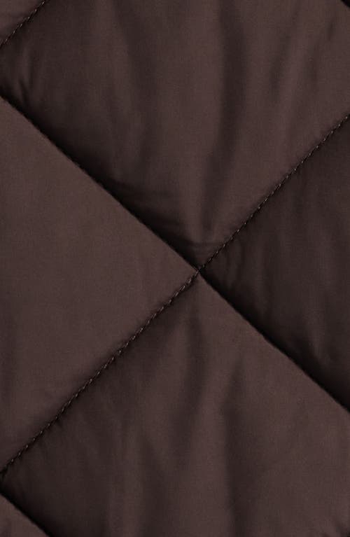 Bernardo Hooded Quilted Longline Jacket In Brown