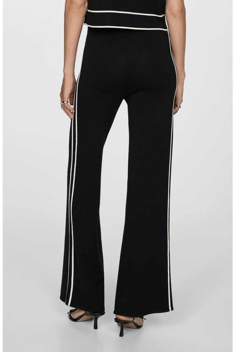Side Stripe Knit Wide Leg Pants, Alternate, color, BLACK