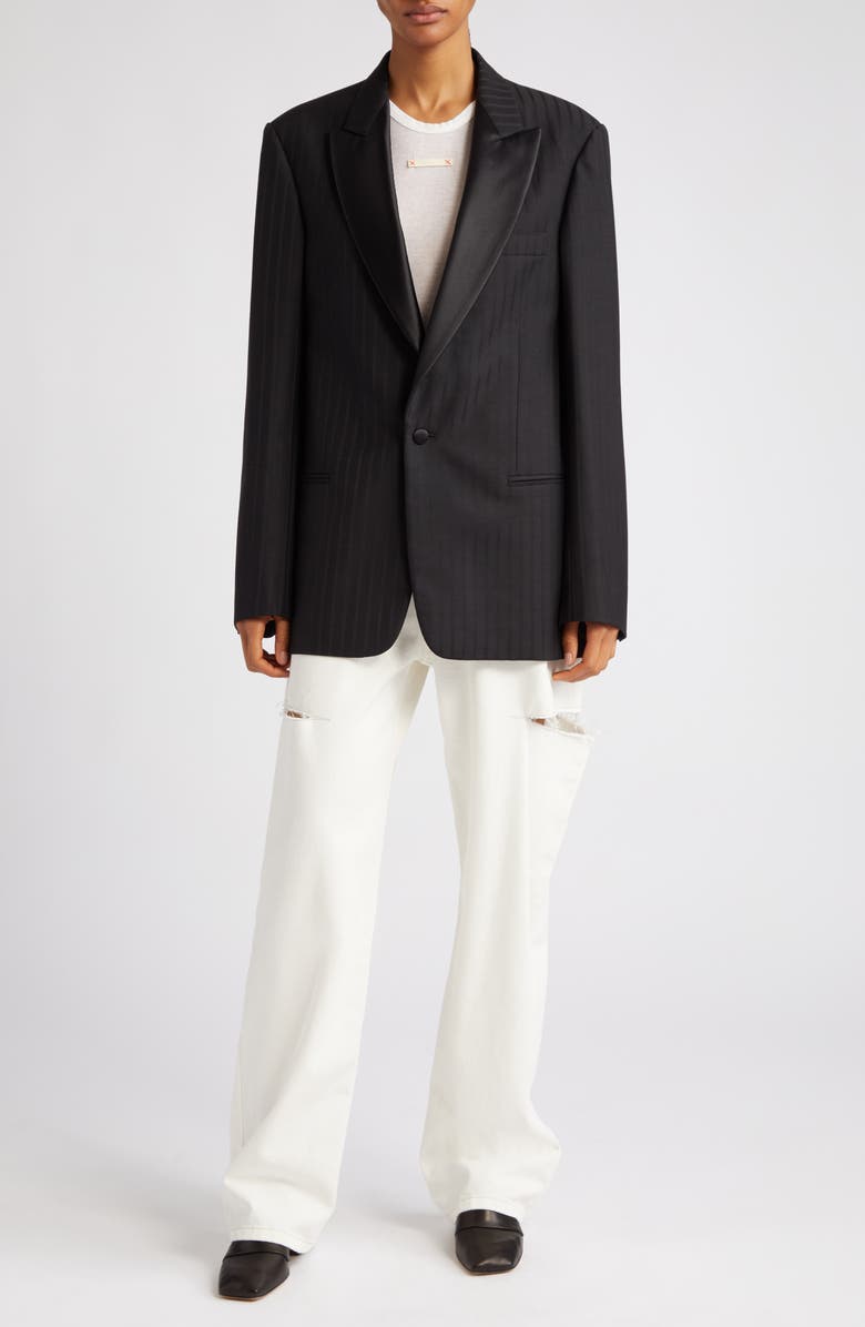 Maison Margiela Patch Rib Cotton & Silk Tank, Alternate, color, 