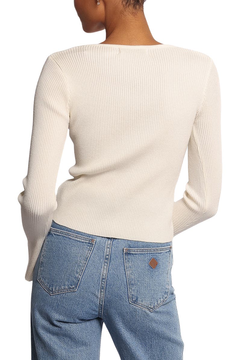 Petal & Pup Rosienna Ribbed Button Front Sweater, Alternate, color, Cream