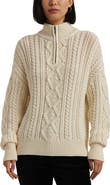 Lauren Ralph Lauren Fisherman Cotton Quarter Zip Sweater