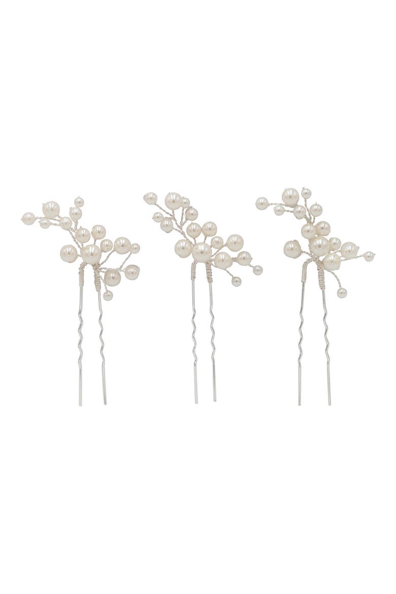 Ellison Set of 3 Hair Pins (Nordstrom Exclusive), Main, color, SILVER
