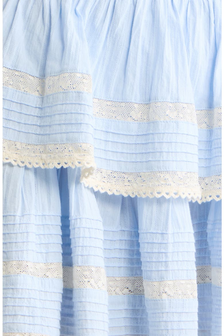 Tiered Ruffle Cotton Miniskirt, Alternate, color, CHAMBRAY SKY