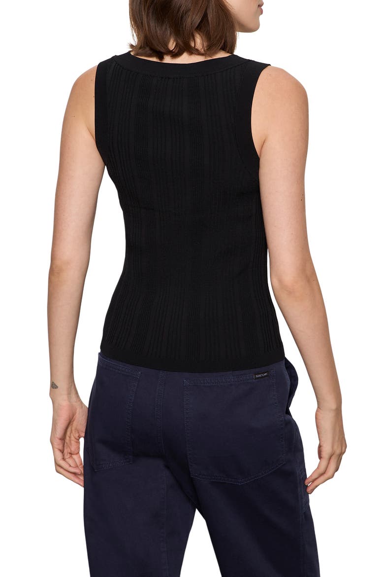 Back To Bare Rib Sweater Vest, Alternate, color, BLACK