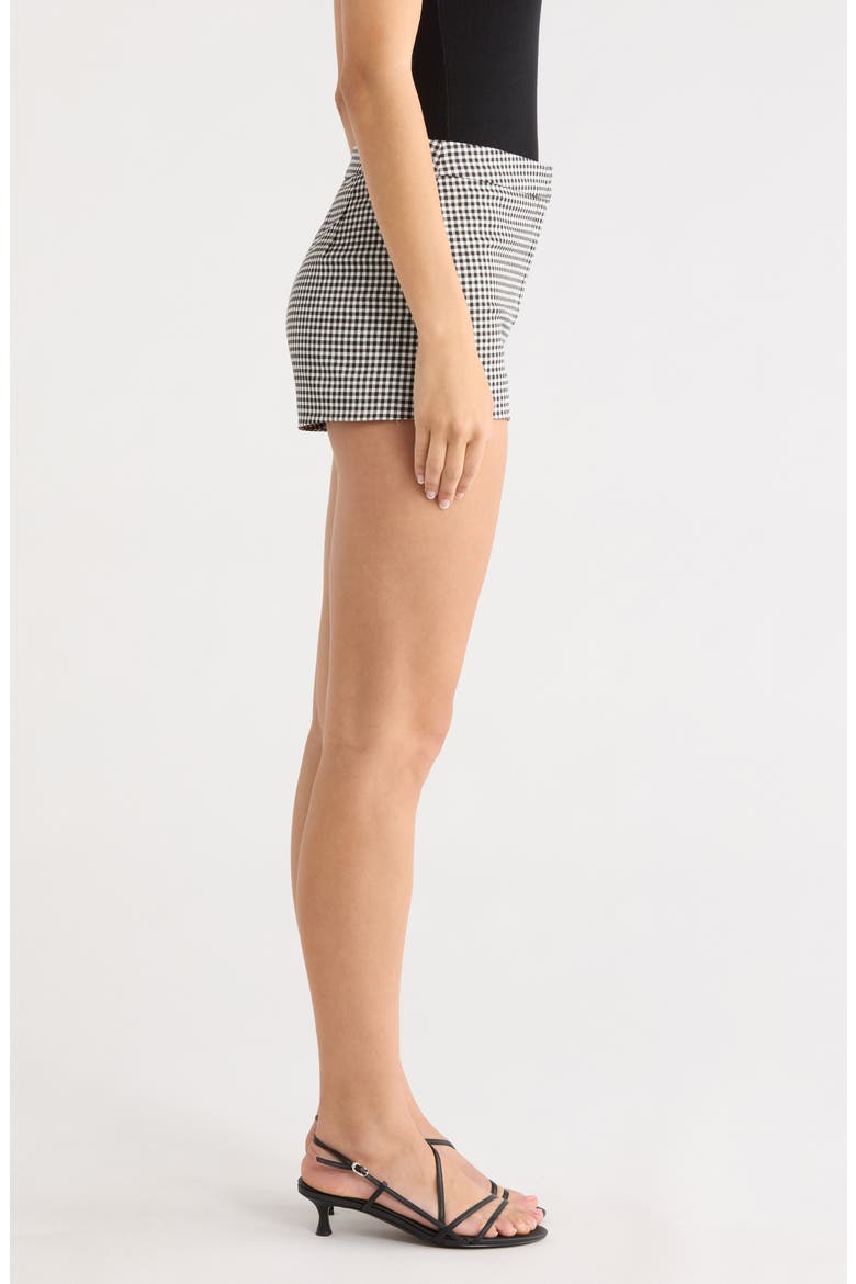 Valerie Gingham Stretch Cotton Micro Shorts, Alternate, color, BLACK GINGHAM