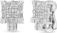 Haus of Brilliance 14K White Gold 1.0 Cttw Diamond Huggie Hoop Omega Earrings