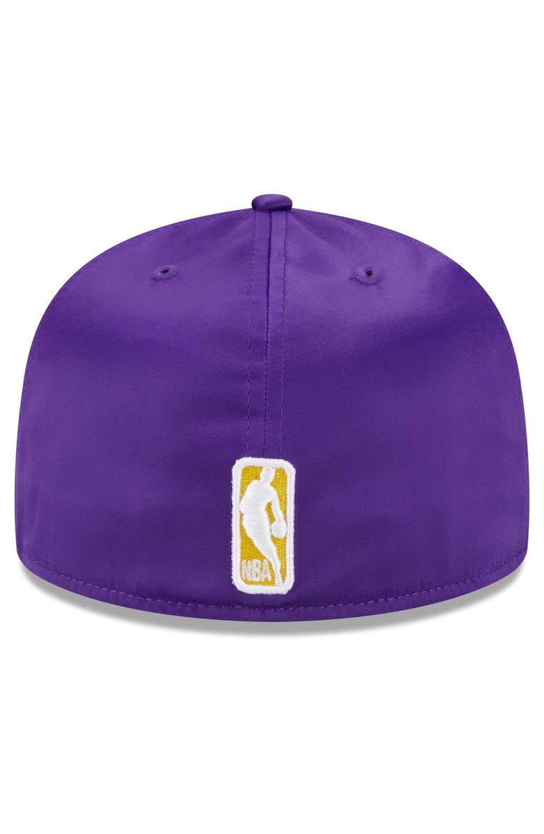 New Era Men's New Era White Los Angeles Lakers Throwback Satin 59FIFTY Fitted Hat, Alternate, color, White