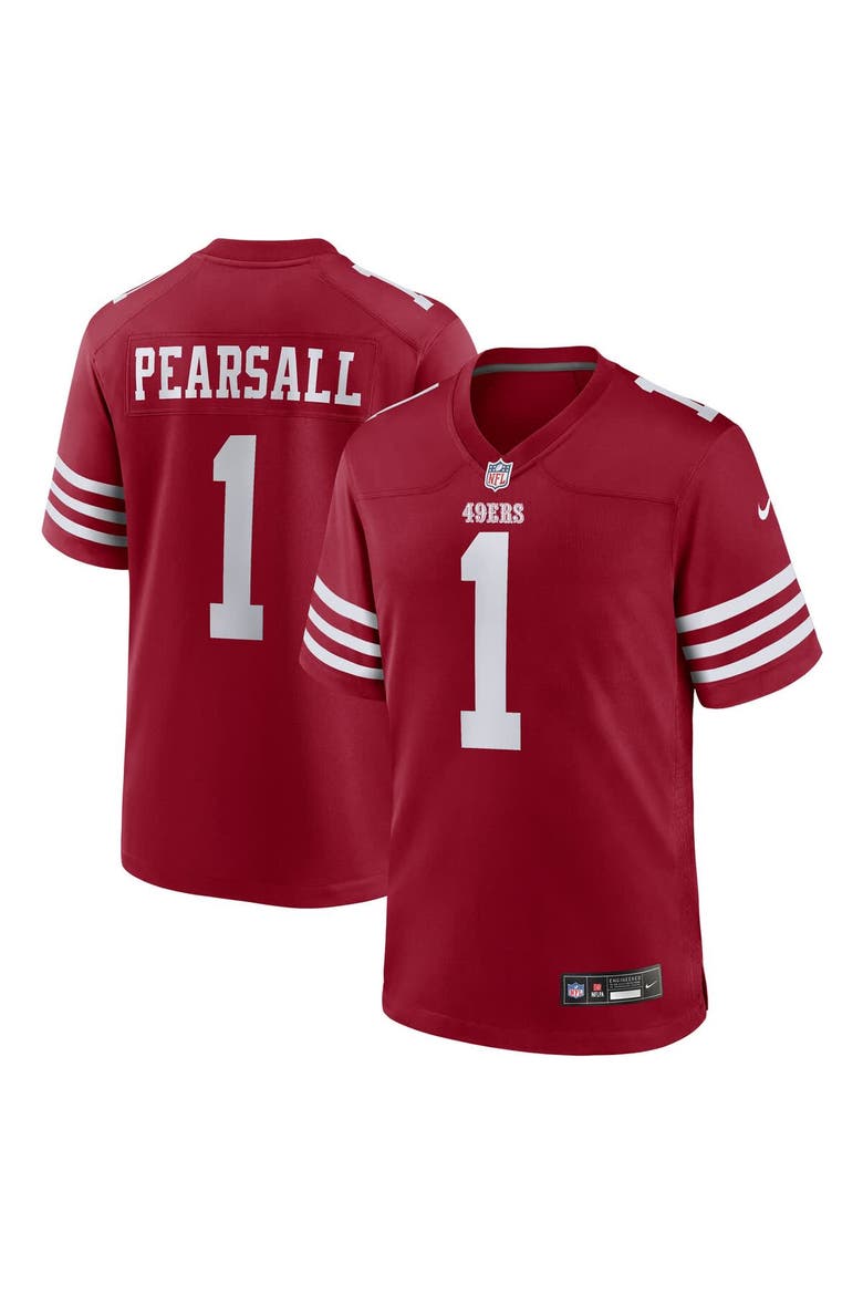 Men's Nike Ricky Pearsall  Scarlet San Francisco 49ers Team Game Jersey, Main, color, Scarlet