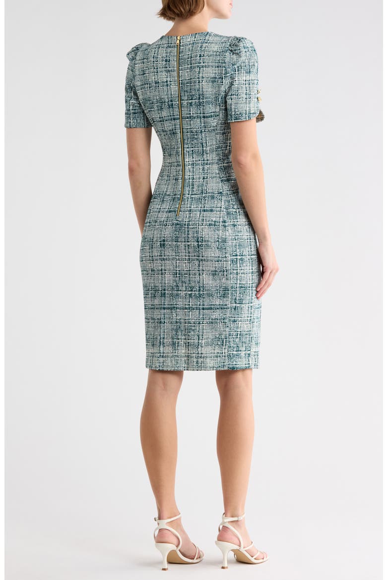 Short Sleeve Sheath Dress, Alternate, color, MALACHTE/ C