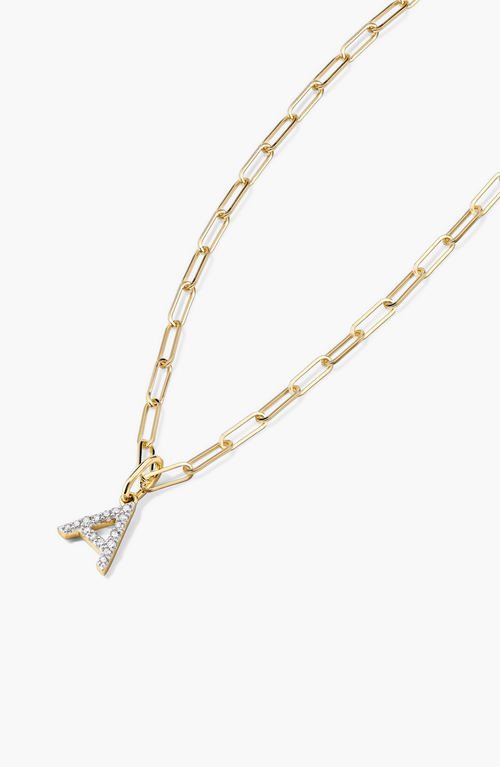 Mejuri Diamond Letter Charm In Orange