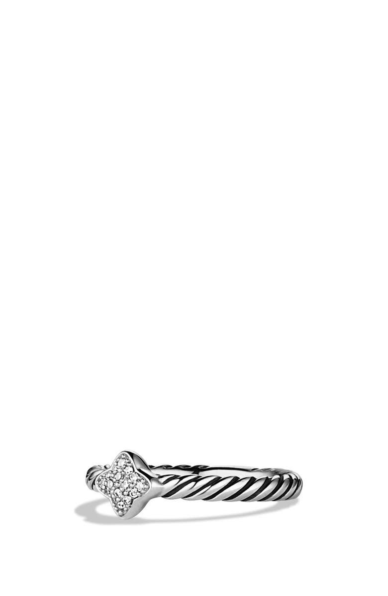 David Yurman Cable Collectibles Quatrefoil Ring with Diamonds, Main, color, Diamond