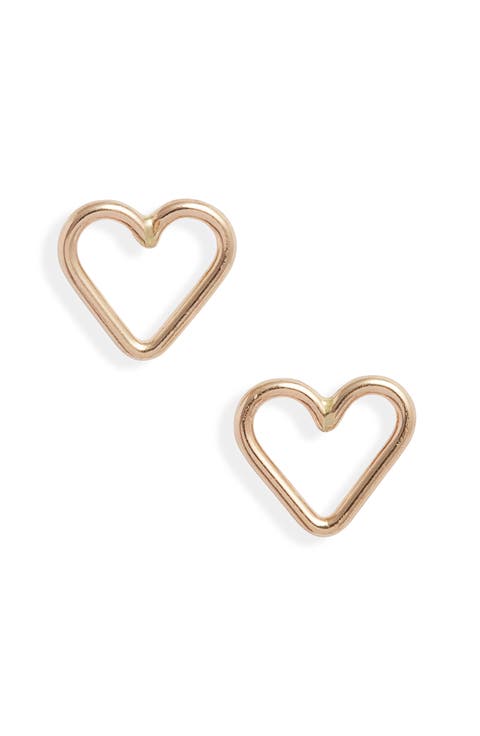 Open Heart Stud Earrings