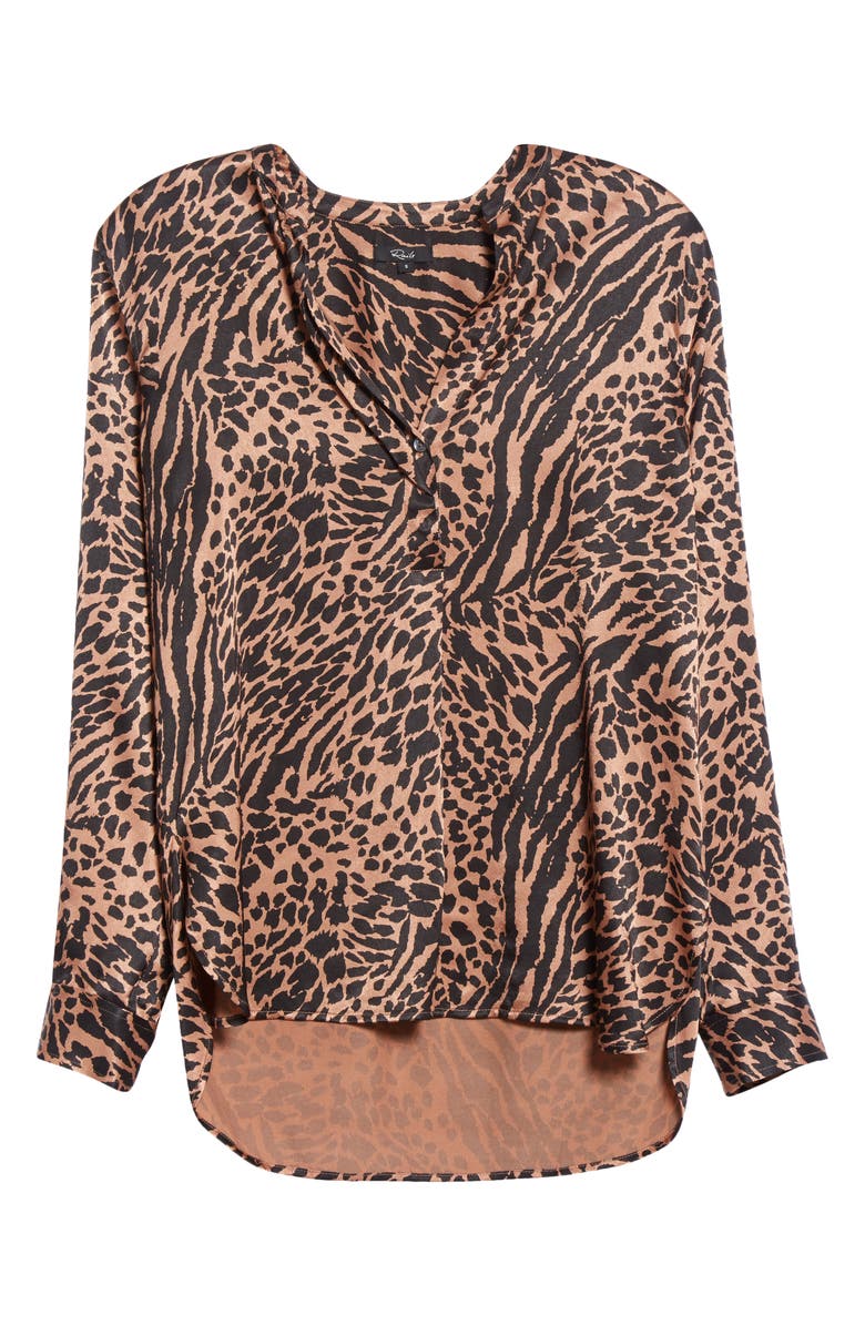 Rails Pearl Animal Print Popover Top, Alternate, color,