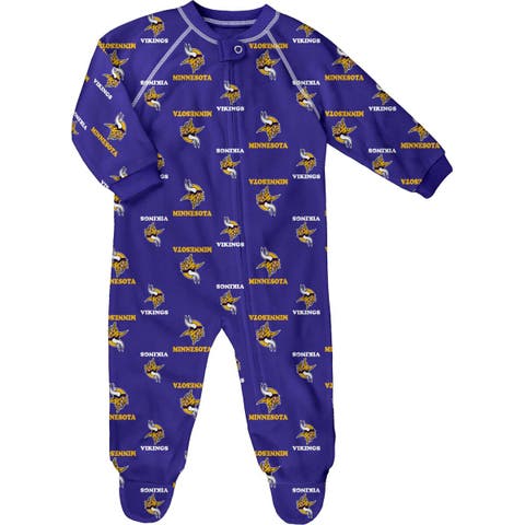 Infant Purple Minnesota Vikings Allover Print Raglan Full-Zip Jumper