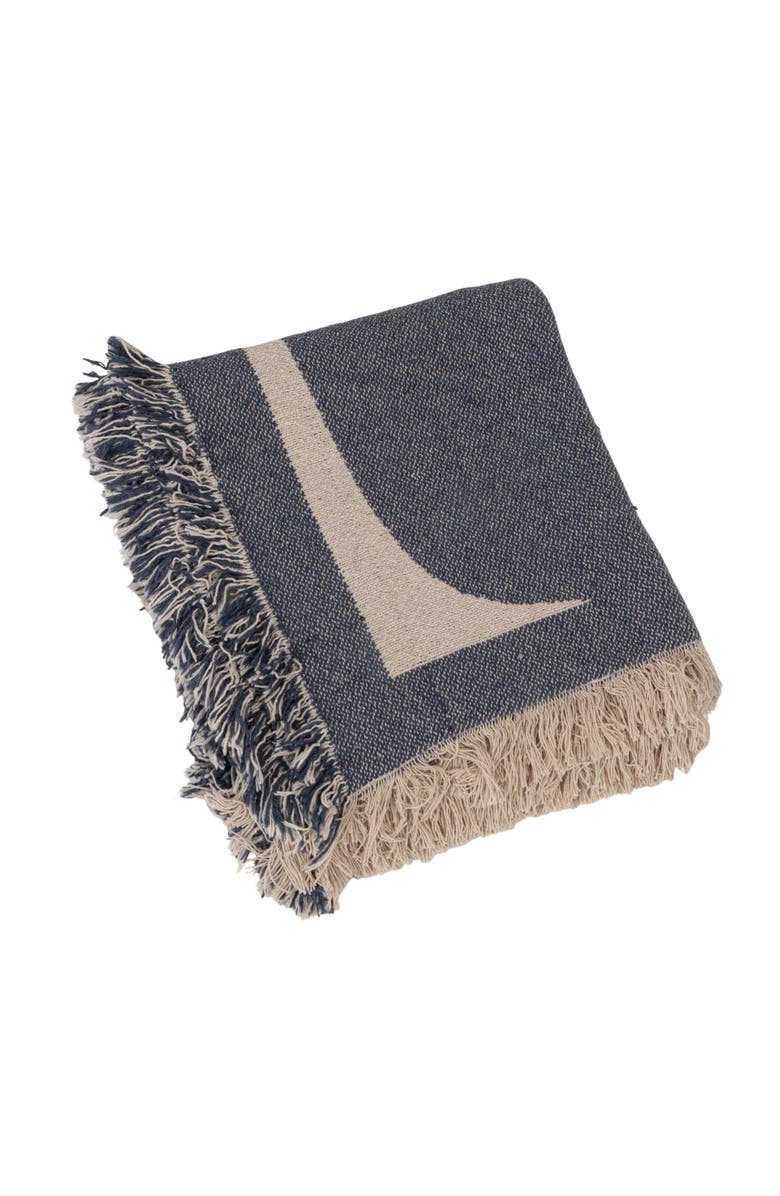 Storied Home Jacquard Throw Blanket, Main, color, Blue
