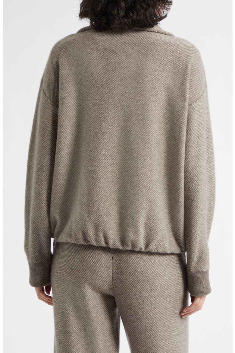Reel Cashmere Quarter Zip Sweater, Alternate, color, HEATHER/ PEBBLE