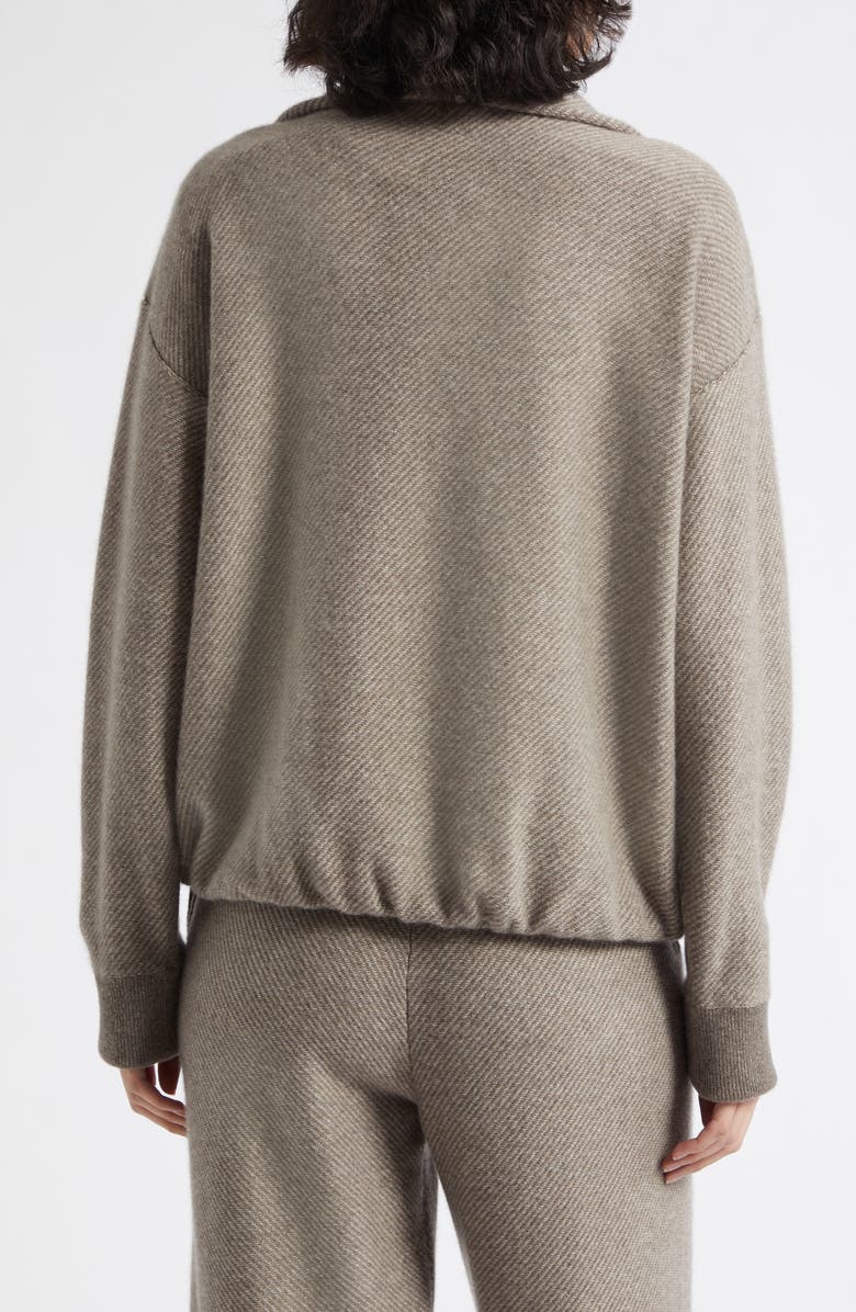 Johnstons of Elgin Reel Cashmere Quarter Zip Sweater, Alternate, color, Heather/ Pebble
