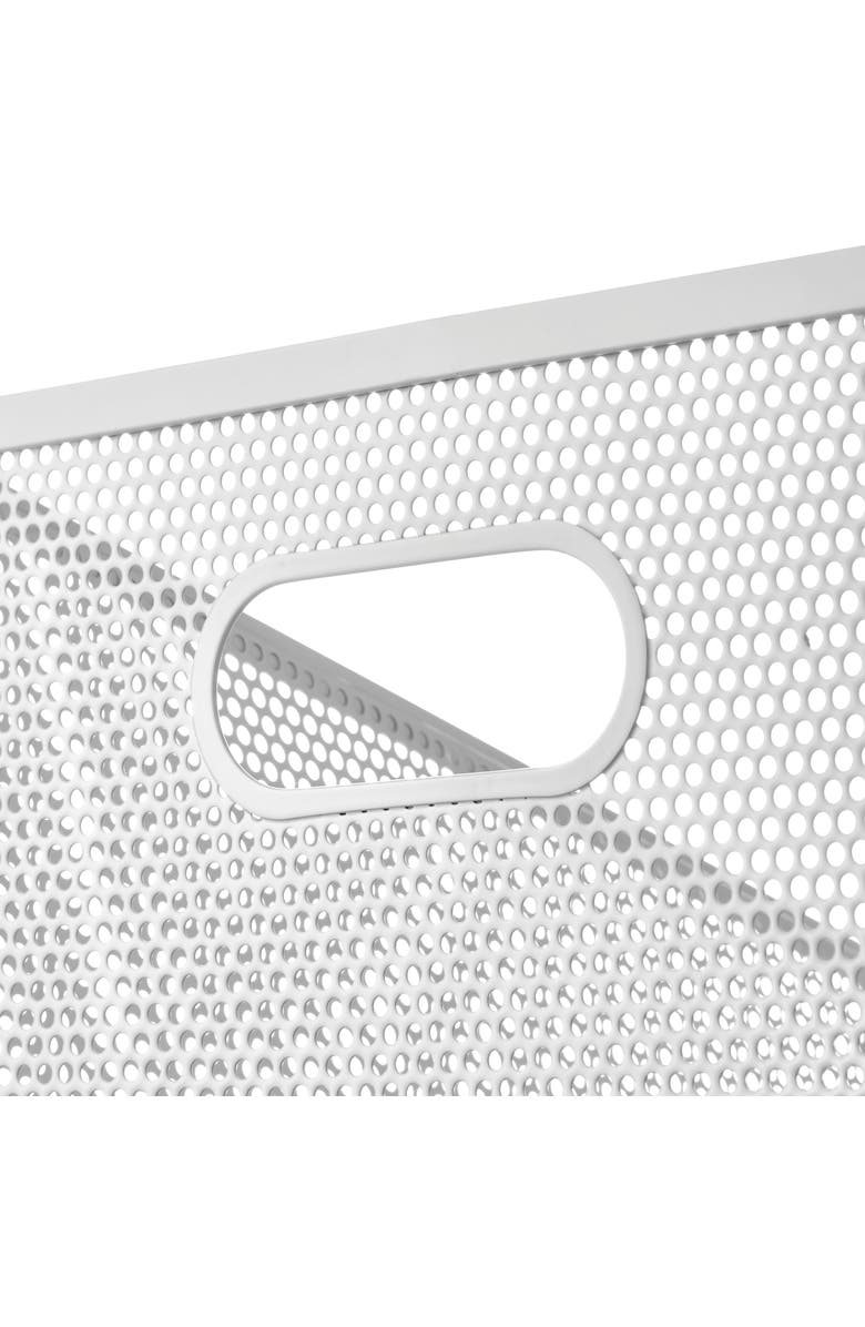 mDesign Perforated Metal Storage Bin with Handles for Pantry - Set of 4 - White, Alternate, color, White