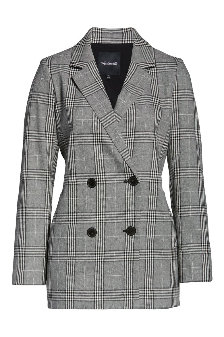 Caldwell Plaid Double Breasted Blazer, Alternate, color, CLASSIC BLACK
