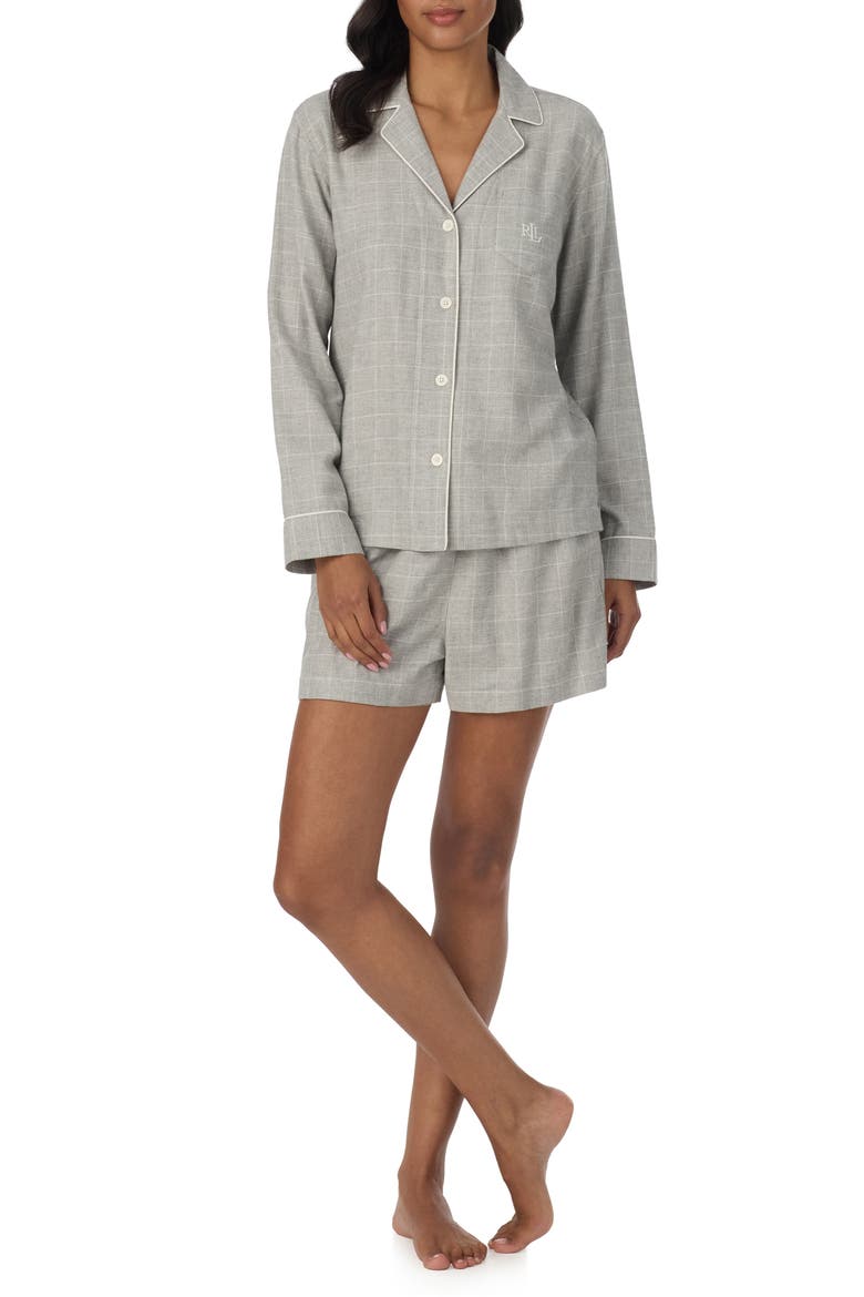 Pajama Set with Boxer Shorts, Main, color, GREY