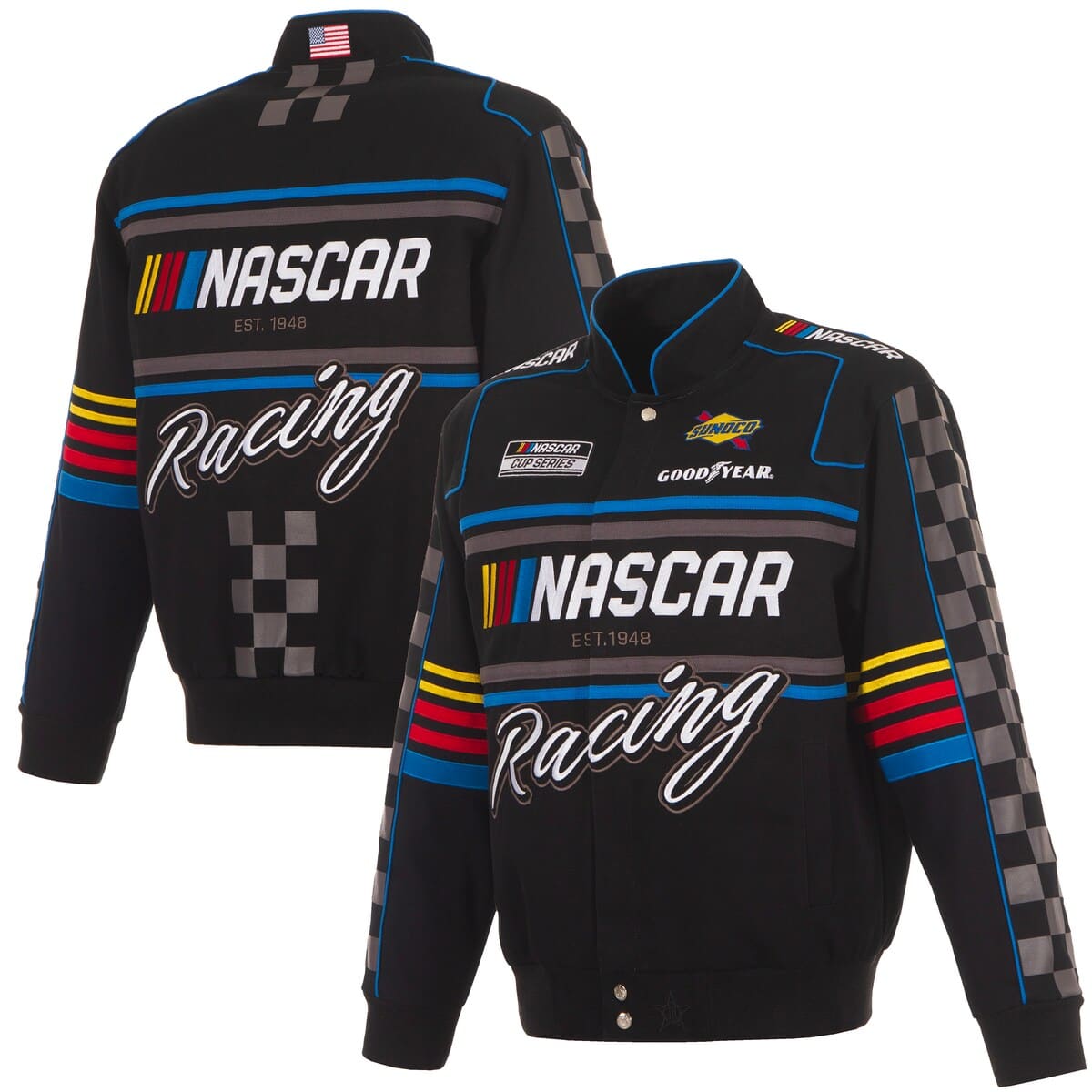 JH DESIGN Men's JH Design Black NASCAR Full-Snap Twill Uniform