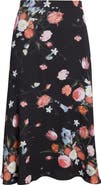 Erdem Floral A-Line Crepe Midi Skirt