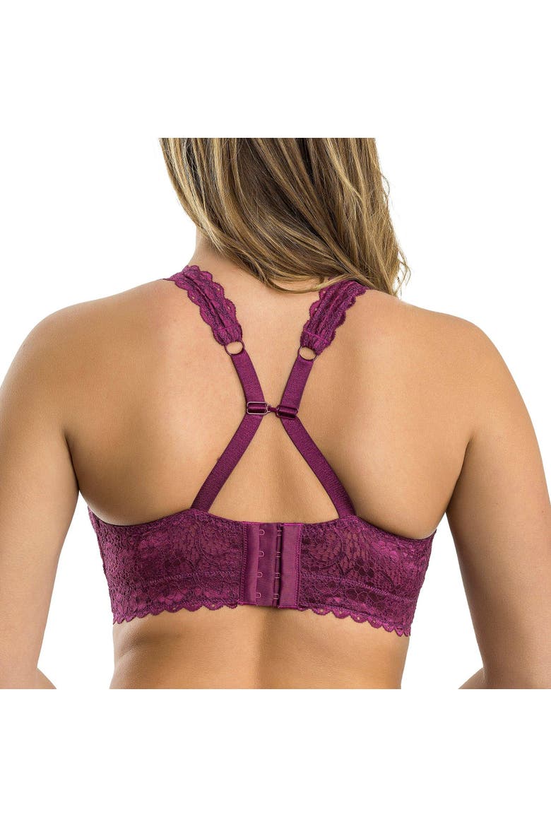 Adriana Wire-Free Lace Bralette, Alternate, color, Blackberry
