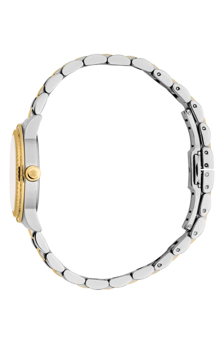 Roberto Cavalli Two-Tone Crystal Bracelet Watch, 30mm, Alternate, color, 