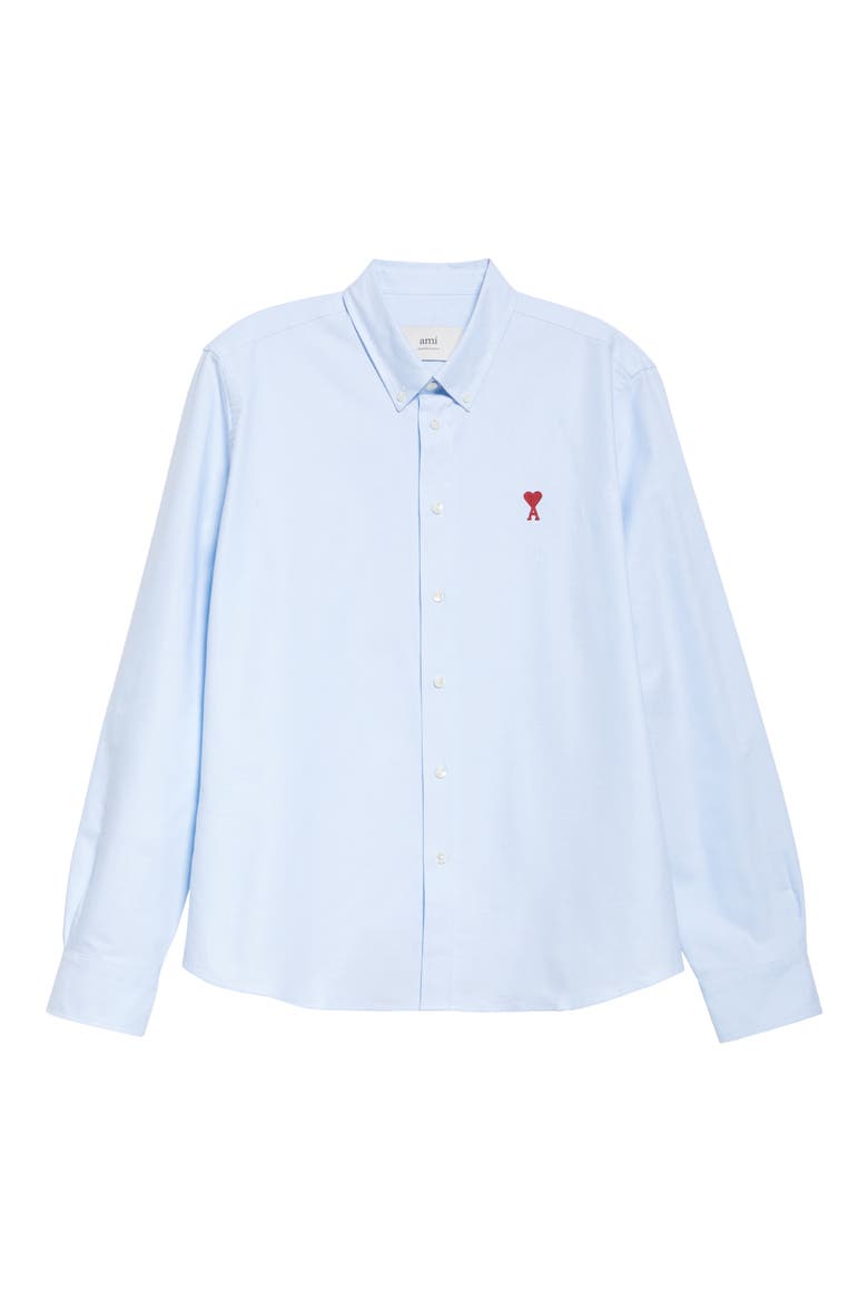 Ami De Coeur Cotton Oxford Button-Down Shirt, Alternate, color, 450 BLEU CIEL