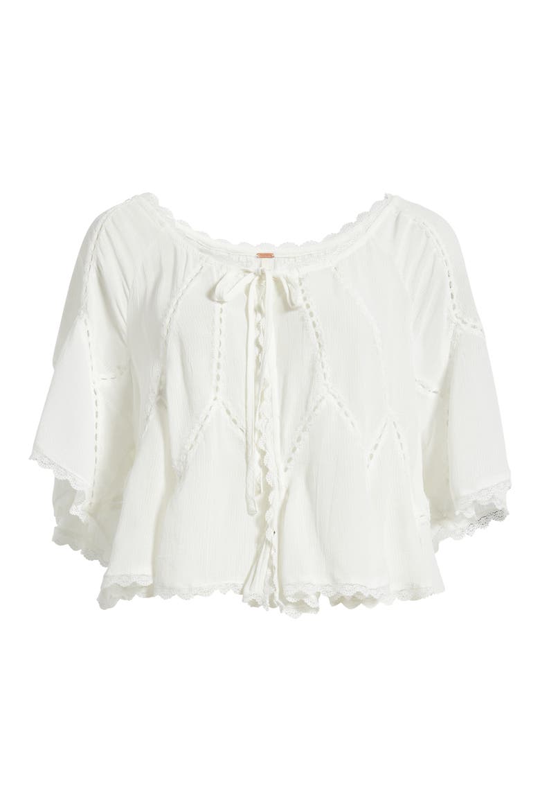 Michelle Lace Trim Top, Alternate, color, CLEAN IVORY
