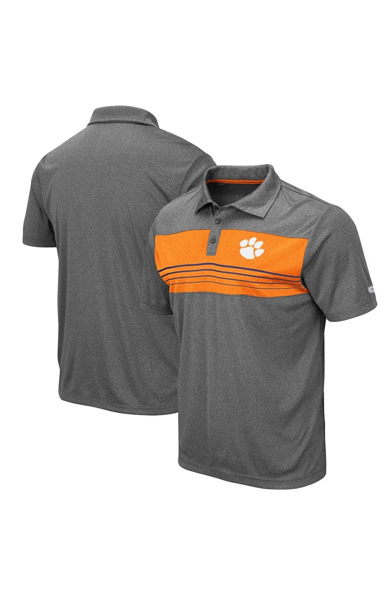 COLOSSEUM Men's Colosseum Heathered Charcoal Clemson Tigers Smithers Polo, Main, color, 
