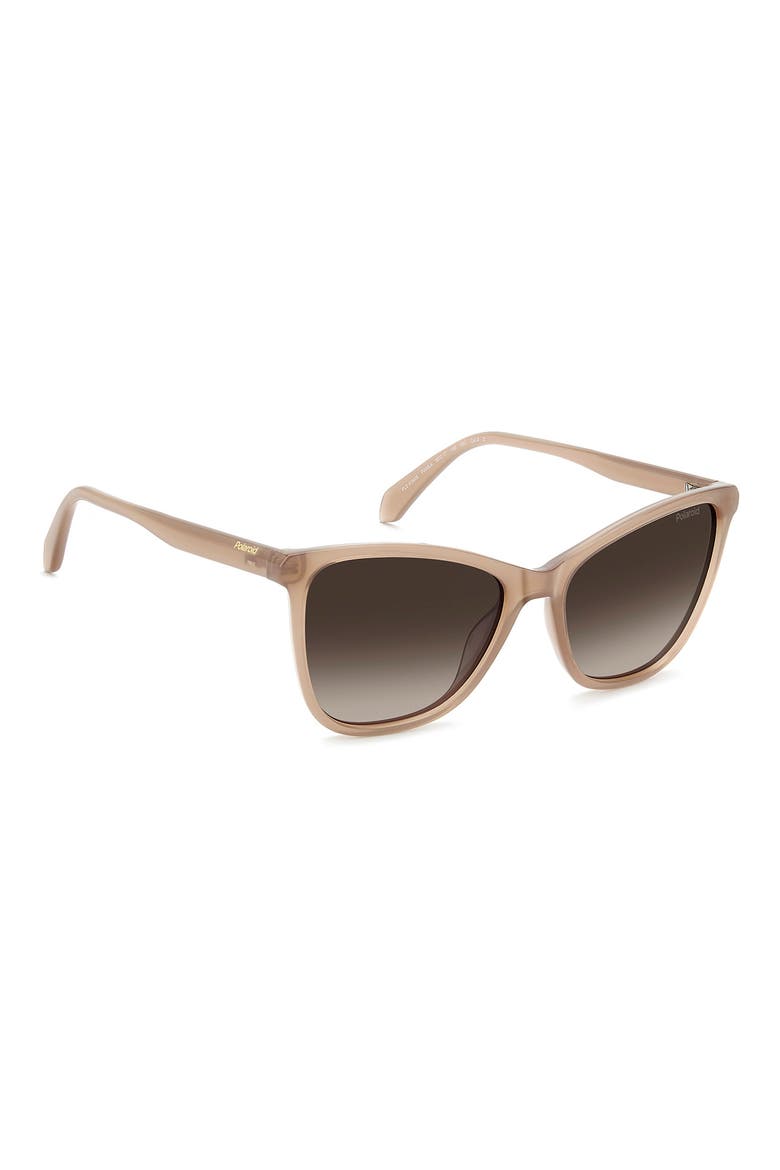 55mm Polarized Cat Eye Sunglasses, Alternate, color, NUDE/ BROWN