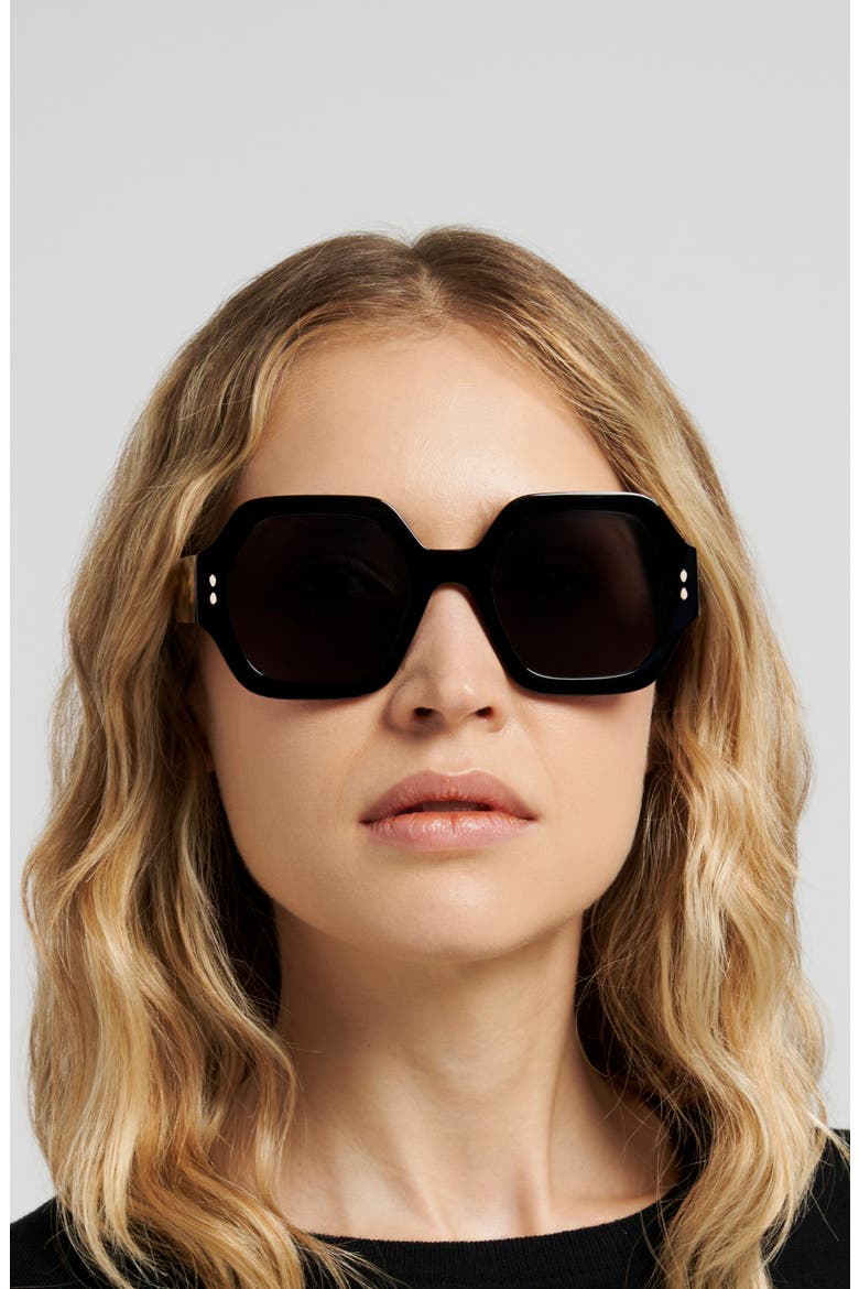 53mm Square Sunglasses, Alternate, color, BLACK HAVANA/ GREY