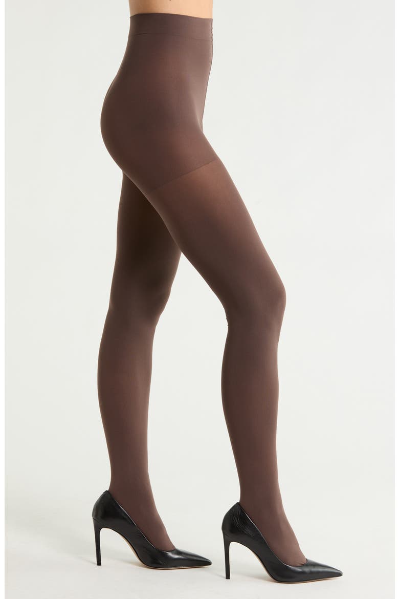 2-Pack Everyday Control Top Opaque Tights, Main, color, BROWN SEAL