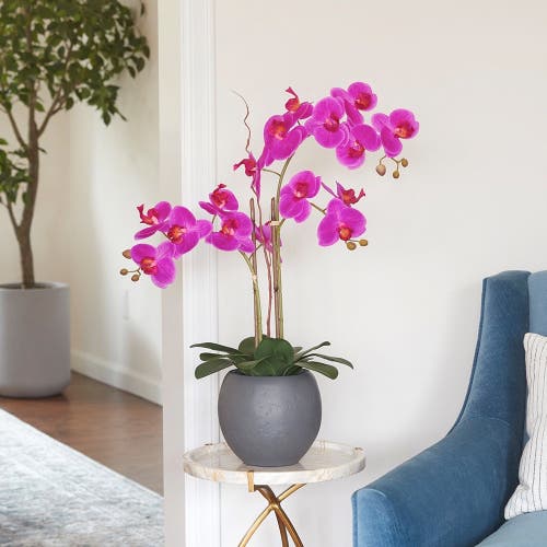 Cg Hunter Artificial Pink Double Stem Orchid In Pink