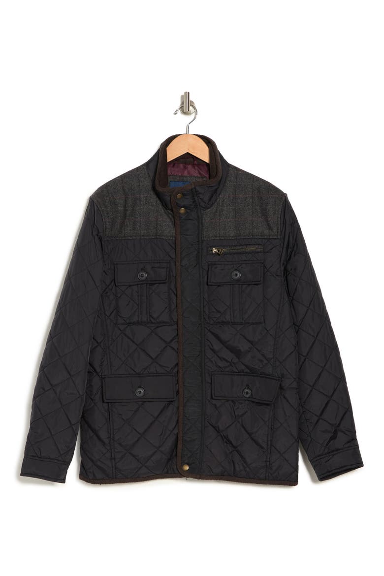 Quilted Utility Pocket Jacket, Alternate, color, BLACK